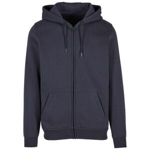 Build Your Brand Mens Heavy Zip Up Hoodie / Navy